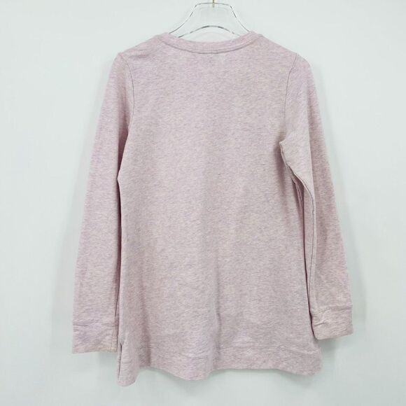 LOGO Lounge Size Small Pink Heathered French Terry Top w/ Asymmetric Hem - Picture 6 of 6